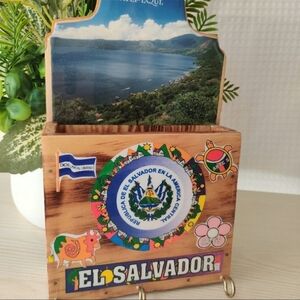 Wooden letter and key holder from El Salvador